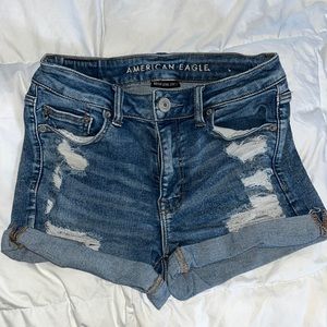American Eagle Next Level Stretch Ripped Jean Shorts